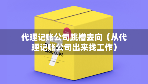 代理记账公司跳槽去向（从代理记账公司出来找工作）