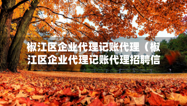 椒江区企业代理记账代理（椒江区企业代理记账代理招聘信息）