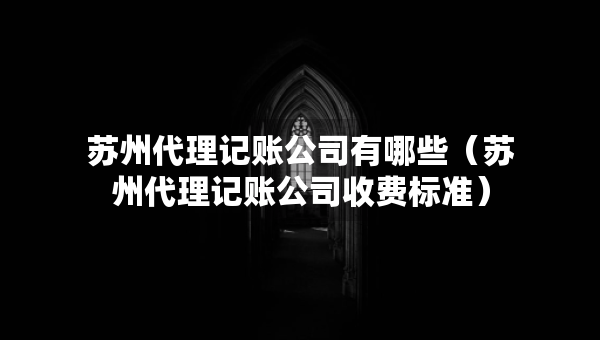 苏州代理记账公司有哪些（苏州代理记账公司收费标准）