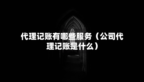 代理记账有哪些服务（公司代理记账是什么）