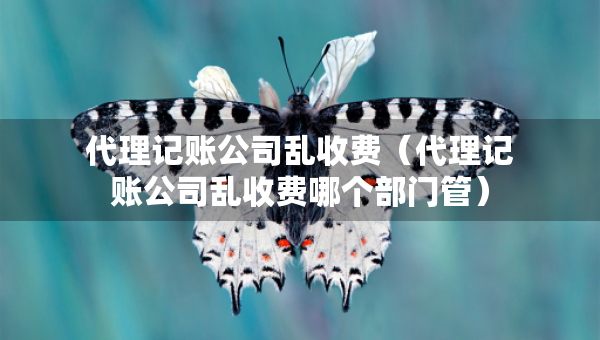 代理记账公司乱收费（代理记账公司乱收费哪个部门管）