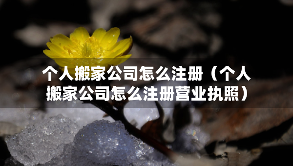 个人搬家公司怎么注册（个人搬家公司怎么注册营业执照）
