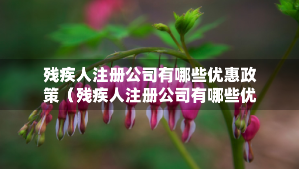 残疾人注册公司有哪些优惠政策（残疾人注册公司有哪些优惠政策和税收政策）