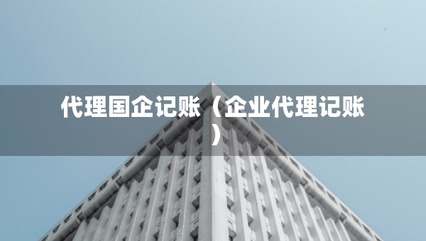 代理国企记账（企业代理记账）