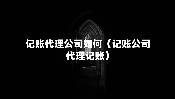 记账代理公司如何（记账公司代理记账）