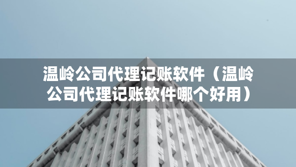 温岭公司代理记账软件（温岭公司代理记账软件哪个好用）