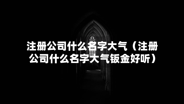 注册公司什么名字大气（注册公司什么名字大气钣金好听）