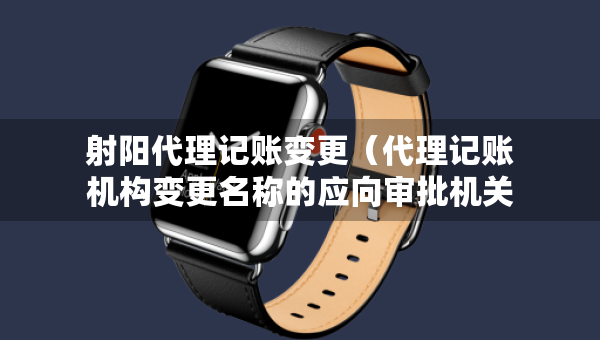 射阳代理记账变更（代理记账机构变更名称的应向审批机关提交什么）