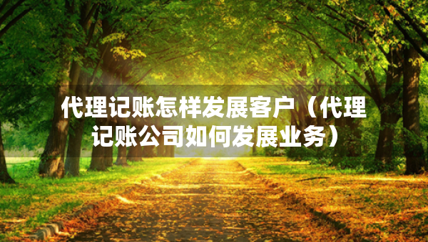 代理记账怎样发展客户（代理记账公司如何发展业务）