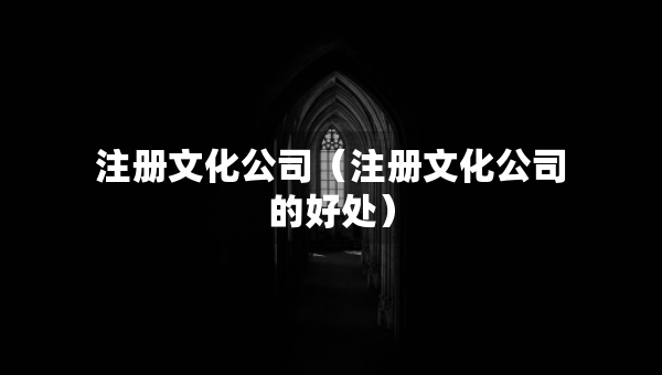 注册文化公司（注册文化公司的好处）
