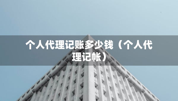 个人代理记账多少钱（个人代理记帐）