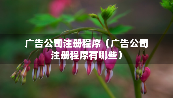 广告公司注册程序（广告公司注册程序有哪些）