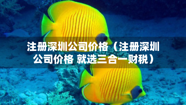 注册深圳公司价格（注册深圳公司价格 就选三合一财税）