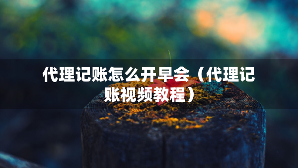 代理记账怎么开早会（代理记账视频教程）