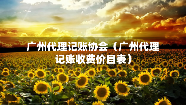 广州代理记账协会（广州代理记账收费价目表）