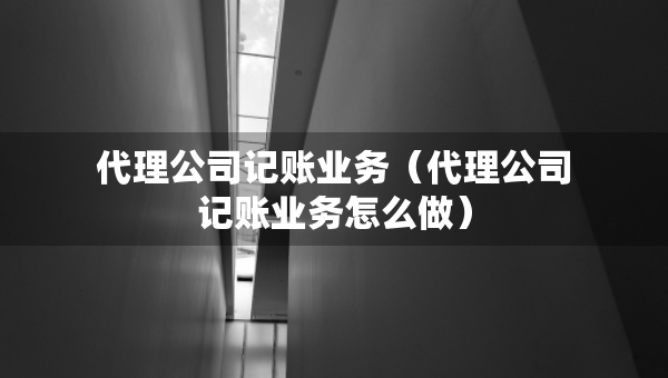代理公司记账业务（代理公司记账业务怎么做）