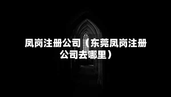 凤岗注册公司（东莞凤岗注册公司去哪里）