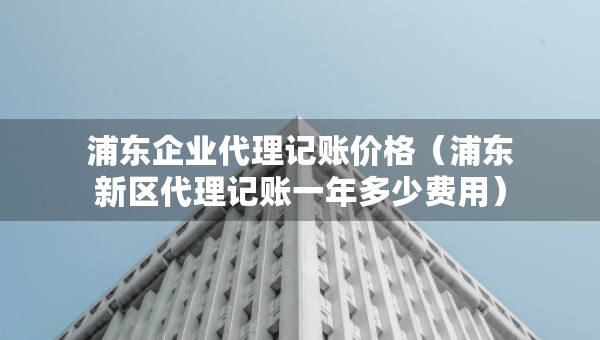 浦东企业代理记账价格（浦东新区代理记账一年多少费用）
