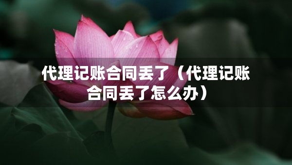 代理记账合同丢了（代理记账合同丢了怎么办）