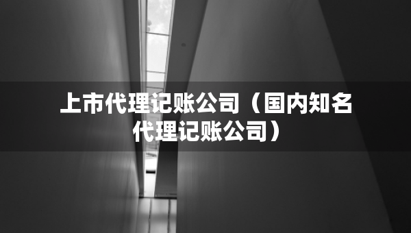 上市代理记账公司（国内知名代理记账公司）
