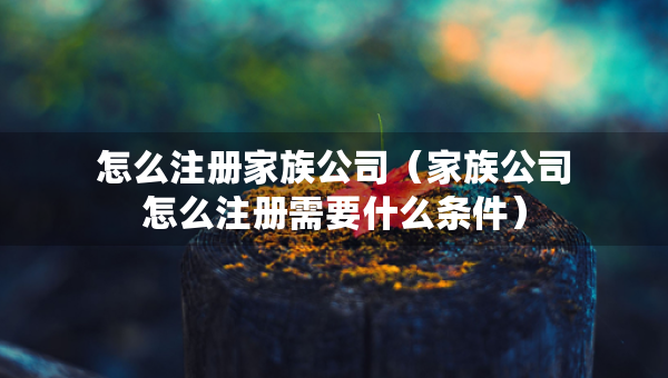 怎么注册家族公司（家族公司怎么注册需要什么条件）