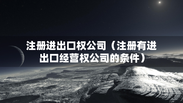 注册进出口权公司（注册有进出口经营权公司的条件）
