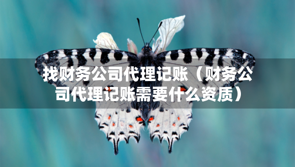 找财务公司代理记账（财务公司代理记账需要什么资质）