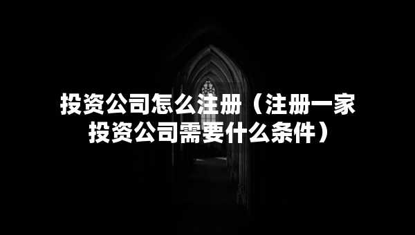 投资公司怎么注册（注册一家投资公司需要什么条件）