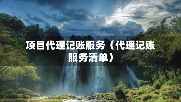 项目代理记账服务（代理记账服务清单）