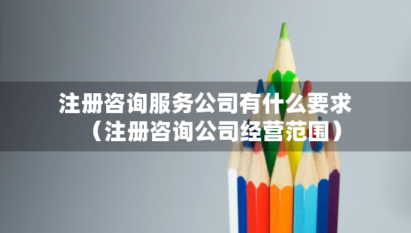 注册咨询服务公司有什么要求（注册咨询公司经营范围）
