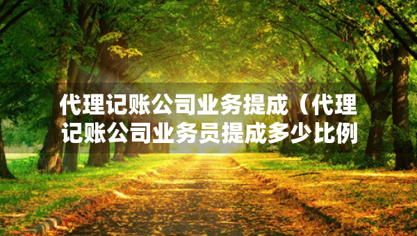 代理记账公司业务提成（代理记账公司业务员提成多少比例）