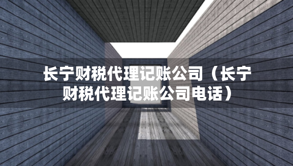 长宁财税代理记账公司（长宁财税代理记账公司电话）