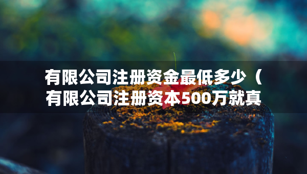 有限公司注册资金最低多少（有限公司注册资本500万就真的有500万吗）