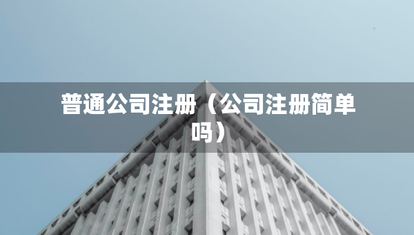 普通公司注册（公司注册简单吗）