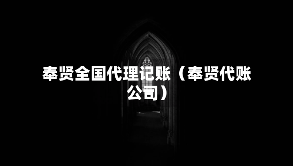 奉贤全国代理记账（奉贤代账公司）