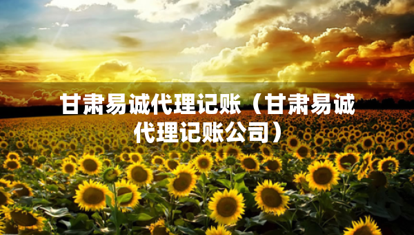 甘肃易诚代理记账（甘肃易诚代理记账公司）