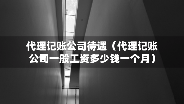 代理记账公司待遇（代理记账公司一般工资多少钱一个月）