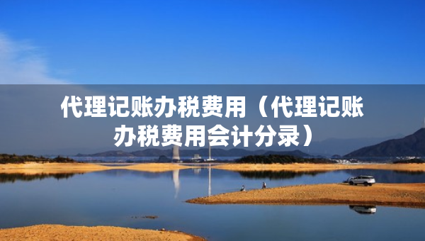 代理记账办税费用（代理记账办税费用会计分录）