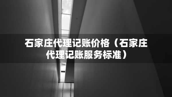 石家庄代理记账价格（石家庄代理记账服务标准）