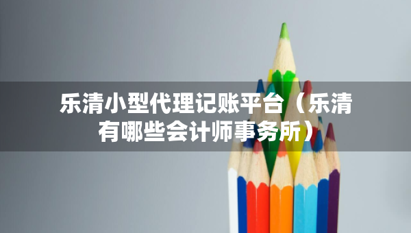 乐清小型代理记账平台（乐清有哪些会计师事务所）