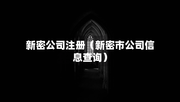新密公司注册（新密市公司信息查询）