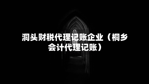 洞头财税代理记账企业（桐乡会计代理记账）