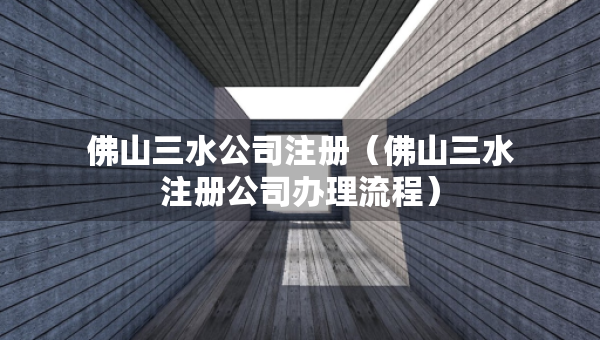 佛山三水公司注册（佛山三水注册公司办理流程）
