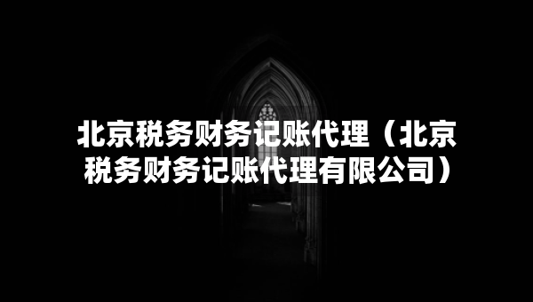 北京税务财务记账代理（北京税务财务记账代理有限公司）