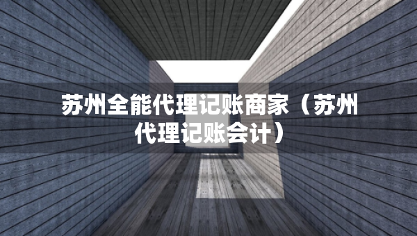 苏州全能代理记账商家（苏州代理记账会计）