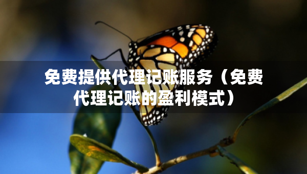 免费提供代理记账服务（免费代理记账的盈利模式）