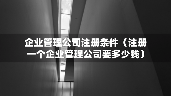 企业管理公司注册条件（注册一个企业管理公司要多少钱）