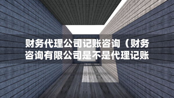 财务代理公司记账咨询（财务咨询有限公司是不是代理记账公司）