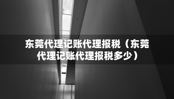 东莞代理记账代理报税（东莞代理记账代理报税多少）
