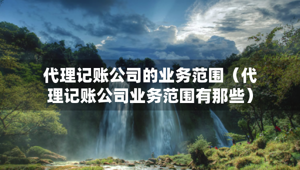 代理记账公司的业务范围（代理记账公司业务范围有那些）